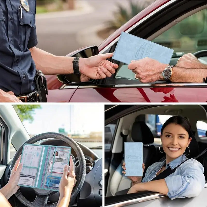 Men'S Card Holder, Car Registration Vehicle License Insurance Card Holder Wallet