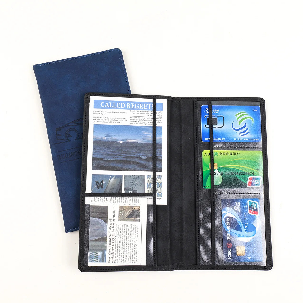 Men'S Card Holder, Car Registration Vehicle License Insurance Card Holder Wallet