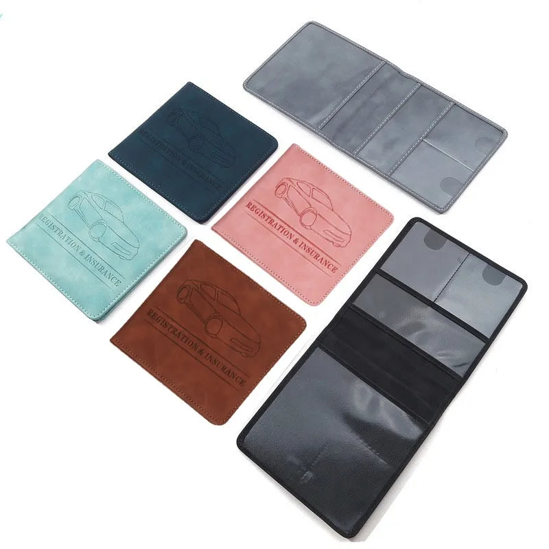 Men'S Card Holder, Car Registration Vehicle License Insurance Card Holder Wallet